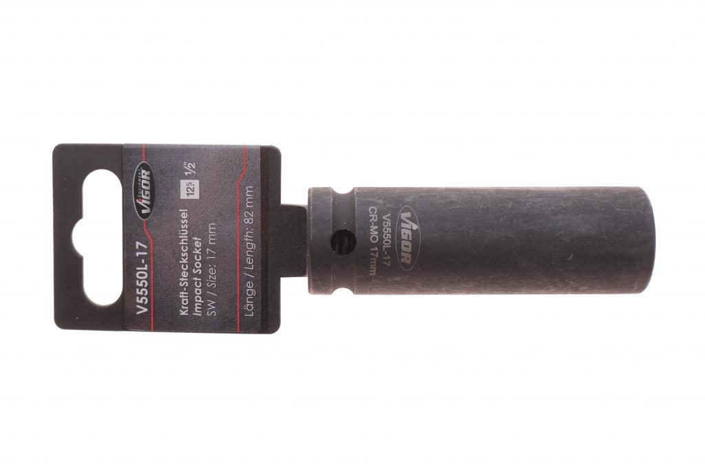 Головка торцева ударна 1/2" 17 мм Long 85 мм VIGOR V5550L-17